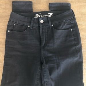 Seven7 Black High Rise  Tummyless Skinny Jeans